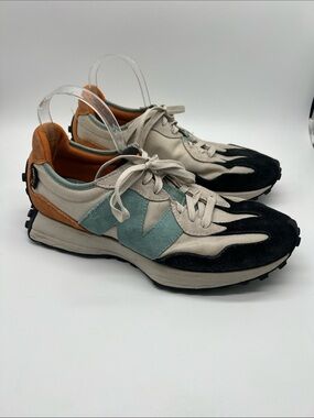 New Balance 327 Mens 10 D Trail Running Shoes Cordura Moonbeam Madras Orange